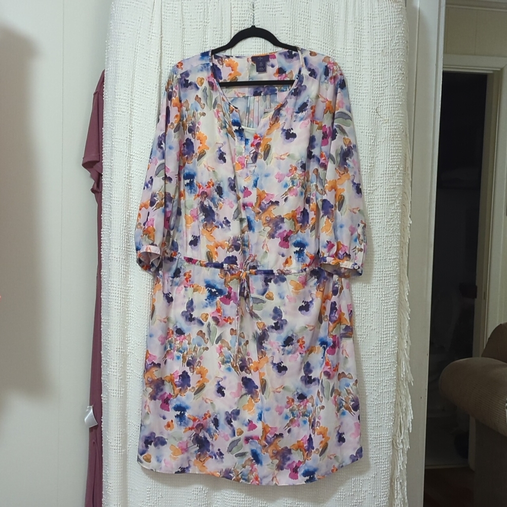 Dress watercolor with purplish background